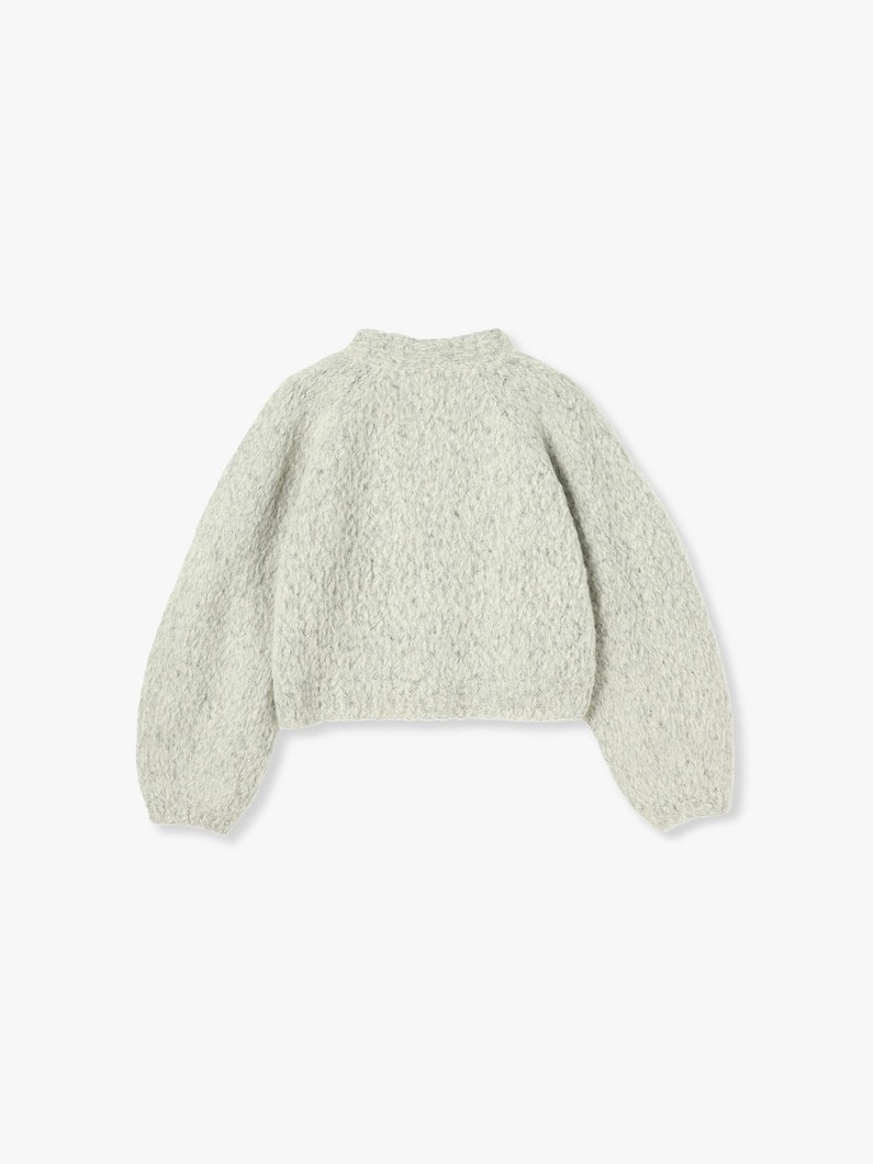 Undyed Alpaca Hand Knit Short Cardigan 詳細画像 light gray 1