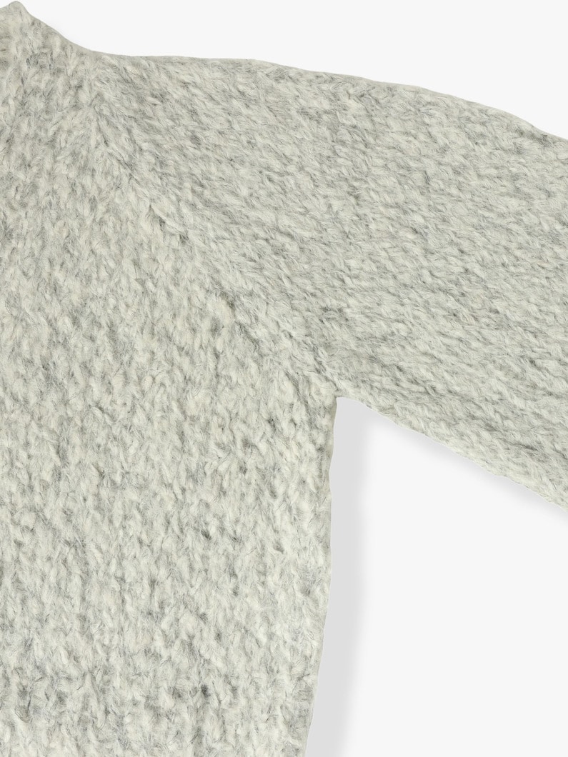 Undyed Alpaca Hand Knit Short Cardigan 詳細画像 light gray 2