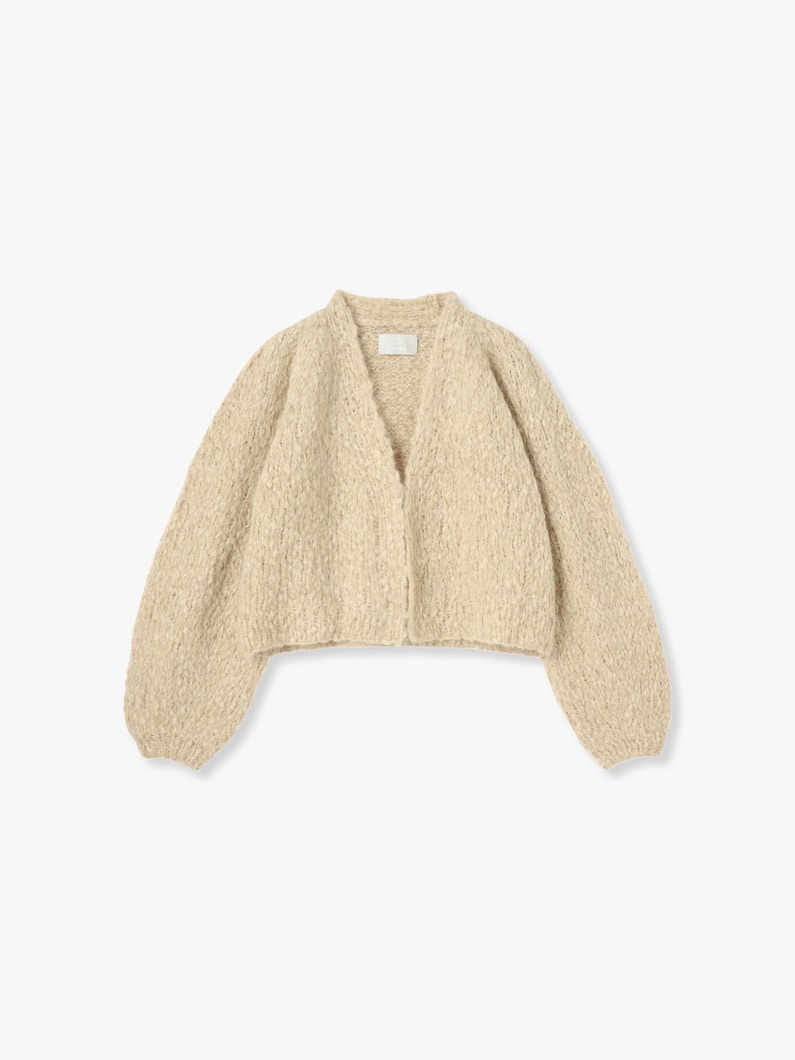 Undyed Alpaca Hand Knit Short Cardigan 詳細画像 light beige 2