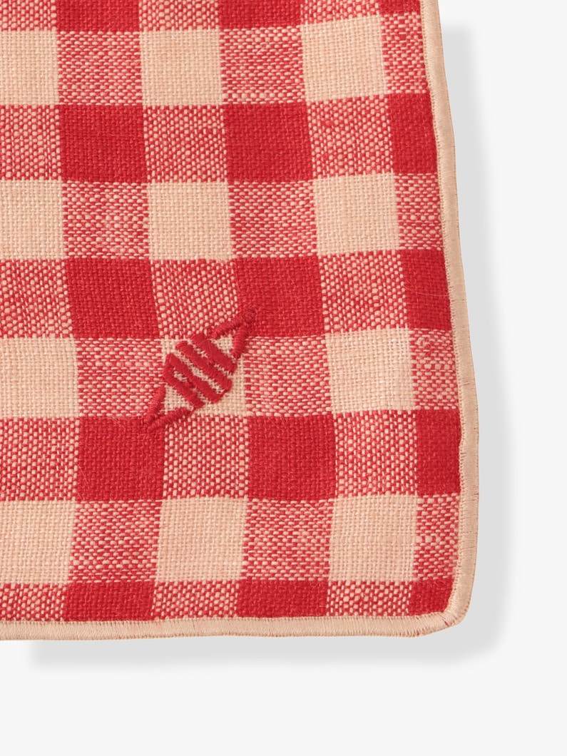 Gingham Linen Placemat 詳細画像 red 2