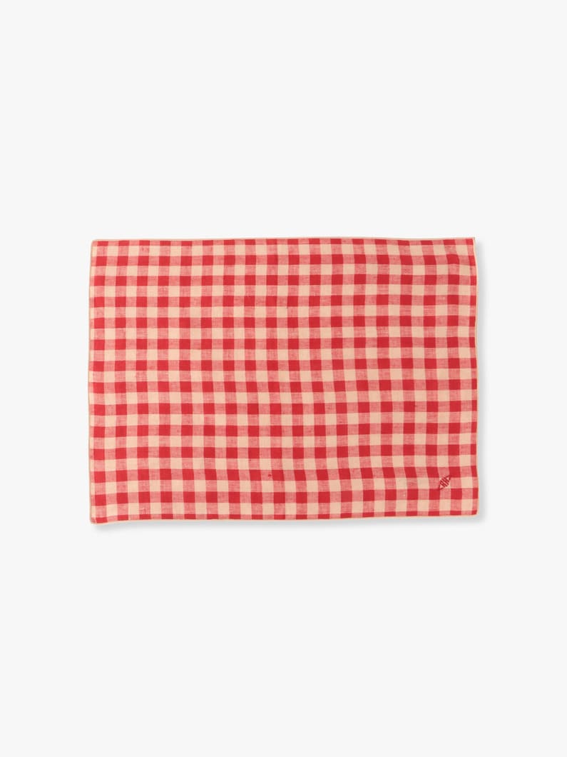 Gingham Linen Placemat 詳細画像 red