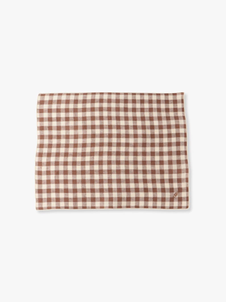 Gingham Linen Placemat 詳細画像 brown