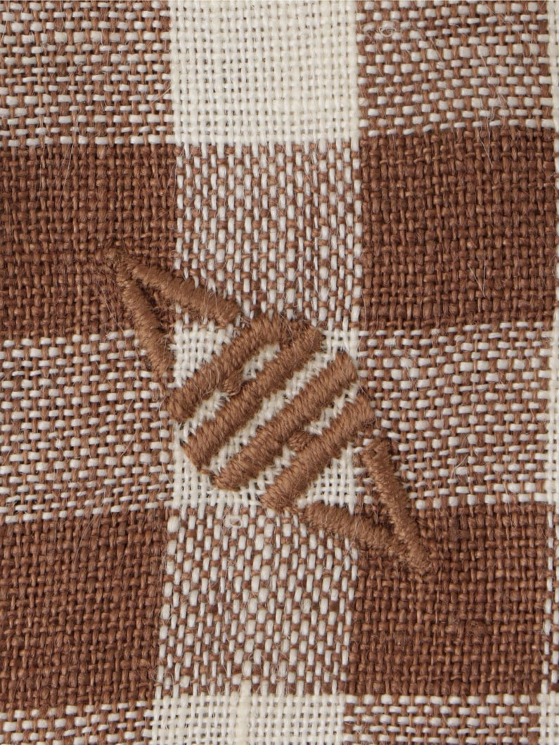 Gingham Linen Tablecloth 詳細画像 brown 1