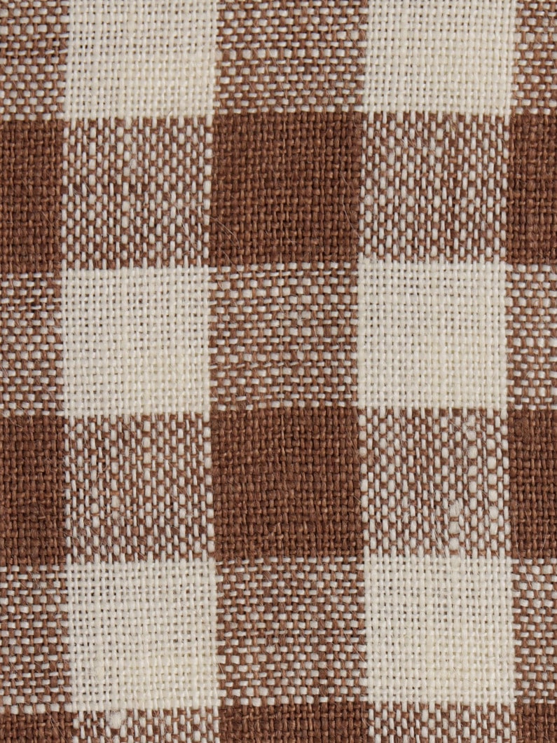 Gingham Linen Tablecloth 詳細画像 brown 2