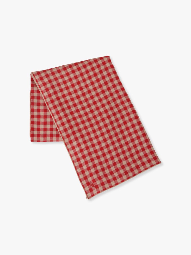 Gingham Linen Tablecloth 詳細画像 red 1