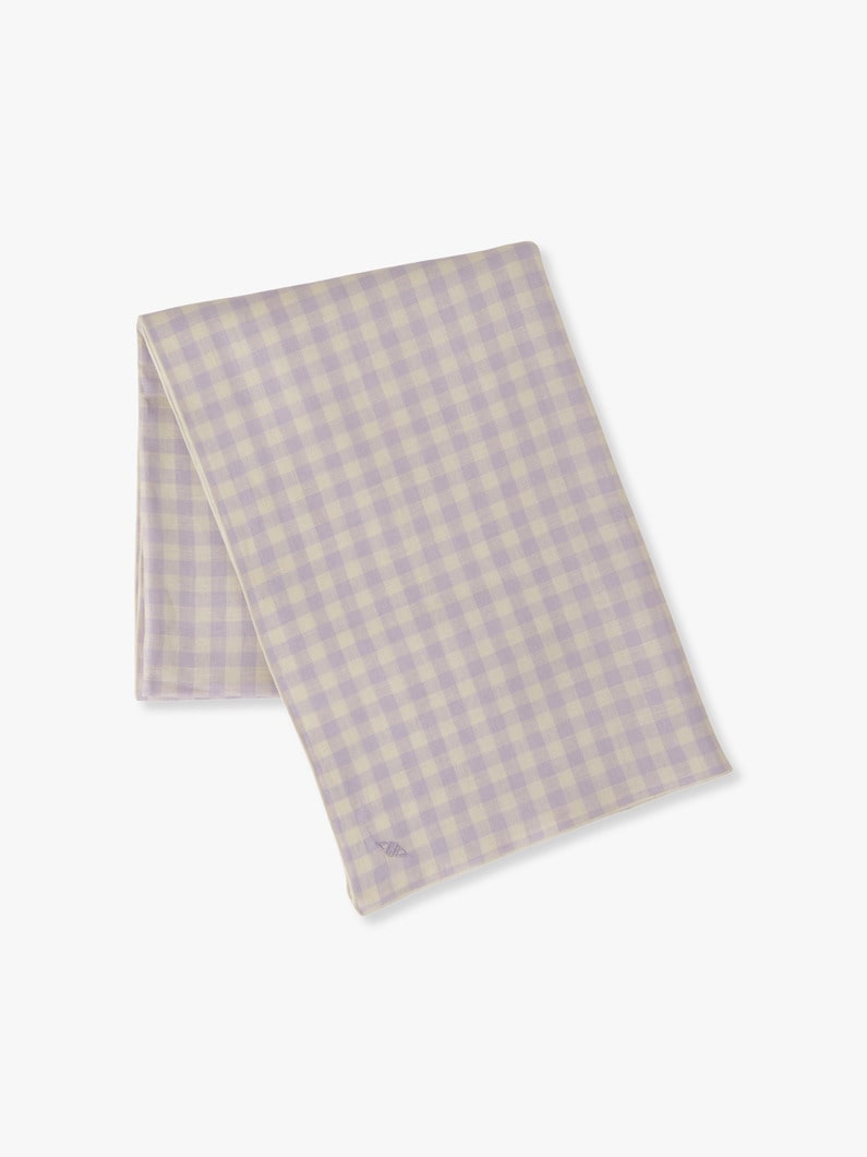 Gingham Linen Tablecloth 詳細画像 light purple