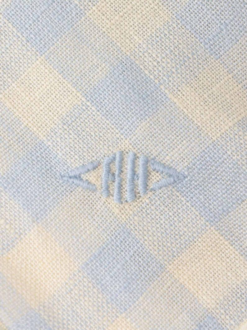 Gingham Linen Kitchen Towel 詳細画像 light blue 4