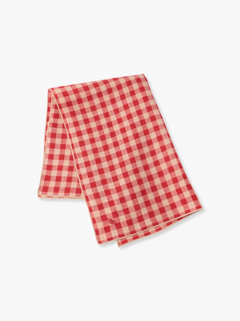 Gingham Linen Kitchen Towel 詳細画像 red