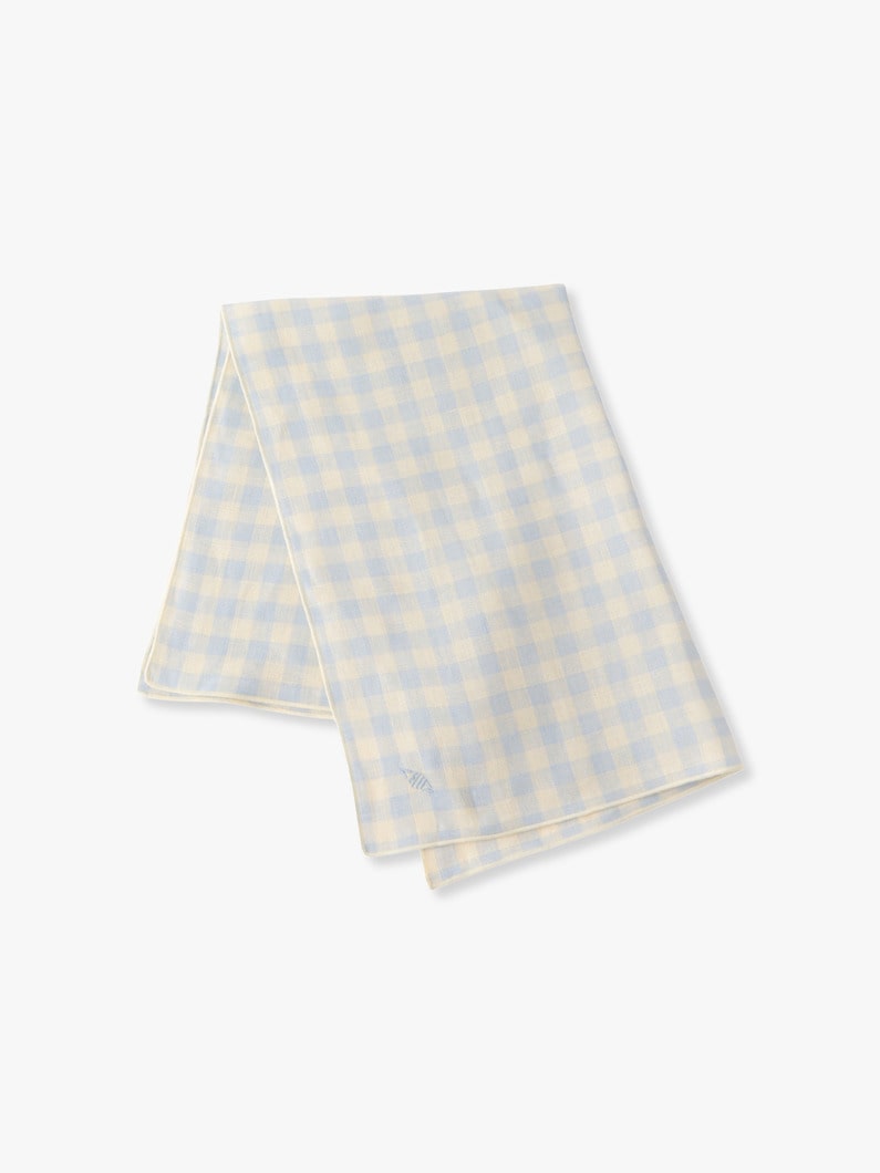 Gingham Linen Kitchen Towel 詳細画像 light blue 1