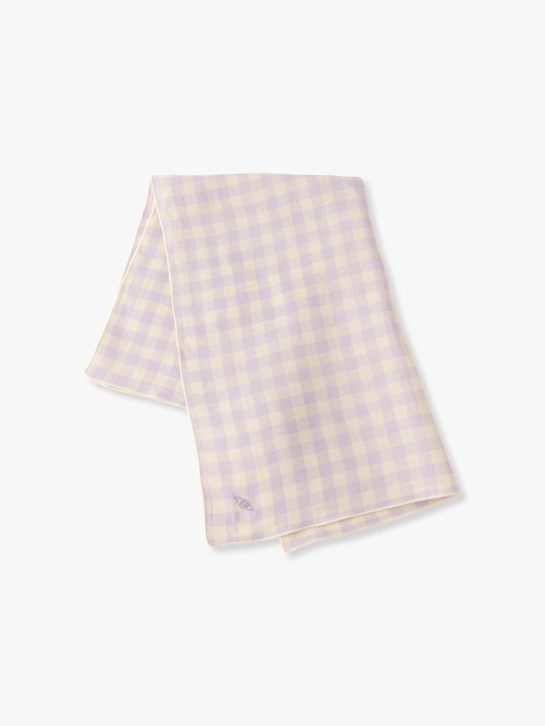 Gingham Linen Kitchen Towel 詳細画像 light purple 1