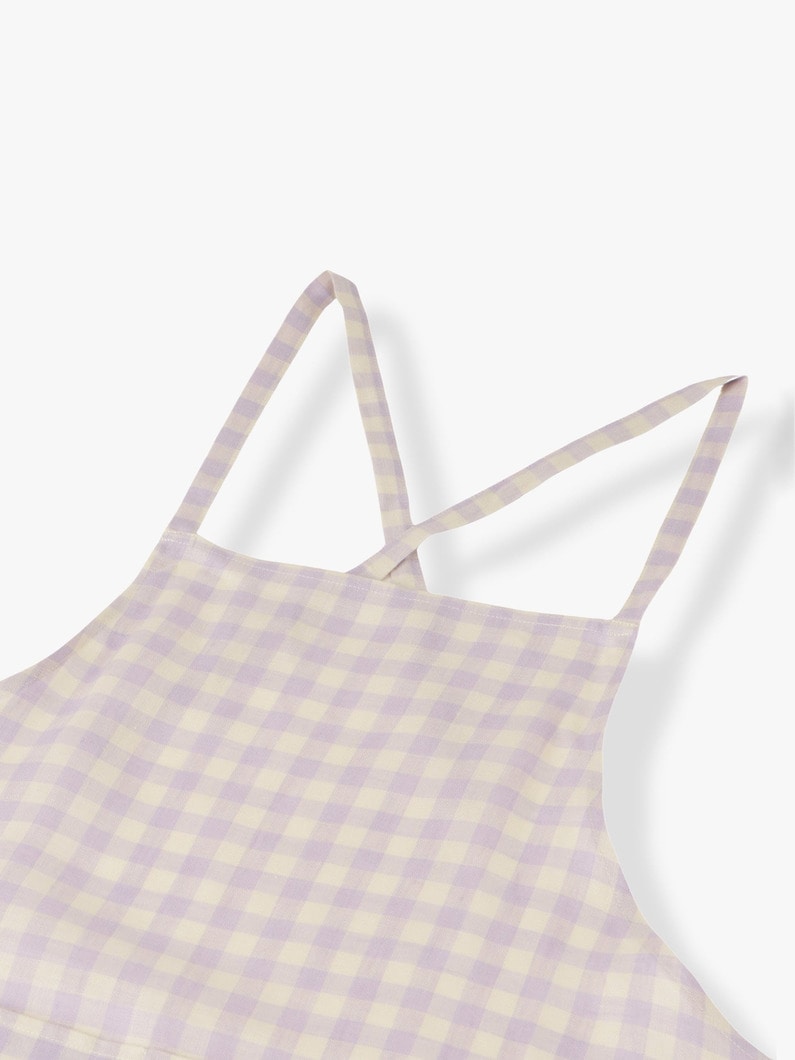 Gingham Linen Apron 詳細画像 light purple 2