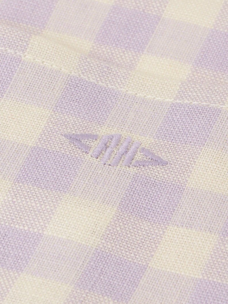 Gingham Linen Apron 詳細画像 light purple 4