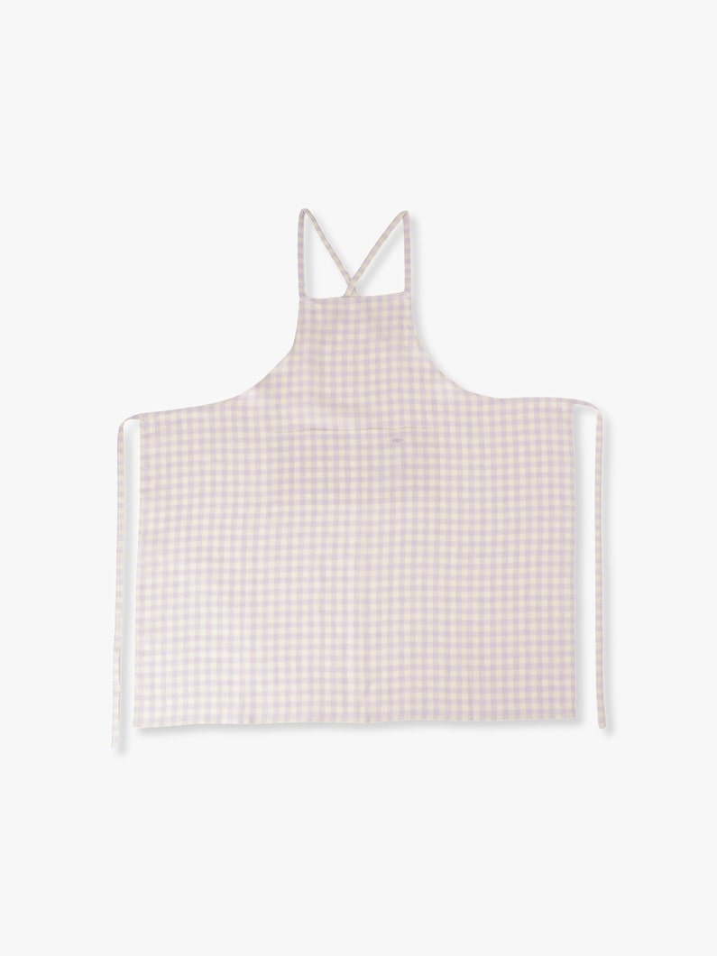 Gingham Linen Apron 詳細画像 light purple