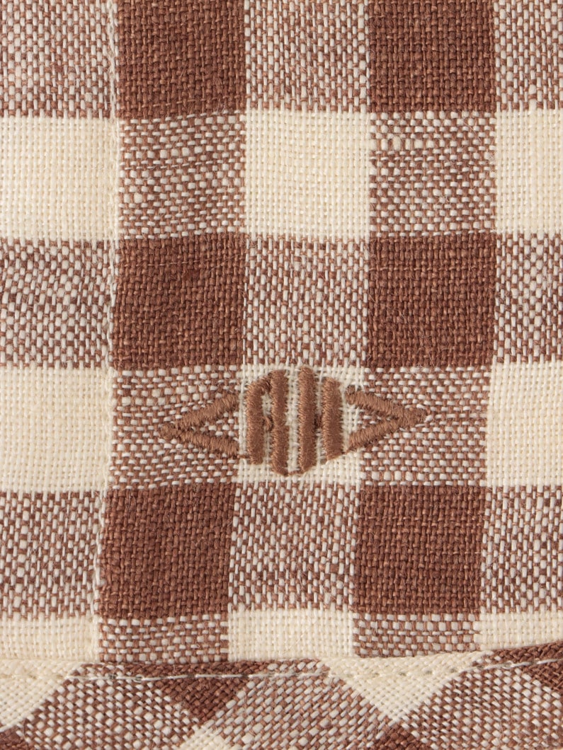 Gingham Linen Kitchen Gloves 詳細画像 brown 2