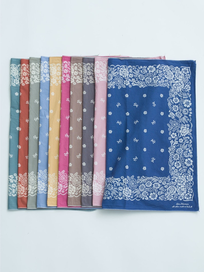 Flower Pattern Bandana 詳細画像 blue gray 2