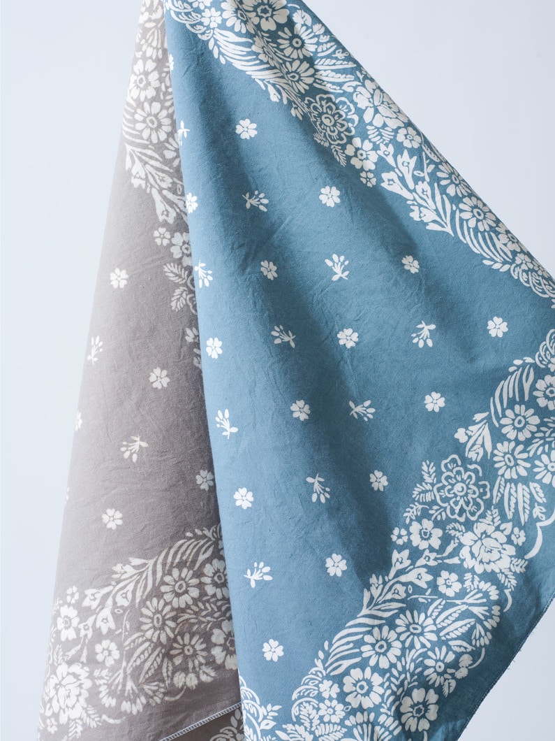 Flower Pattern Bandana 詳細画像 blue gray 4