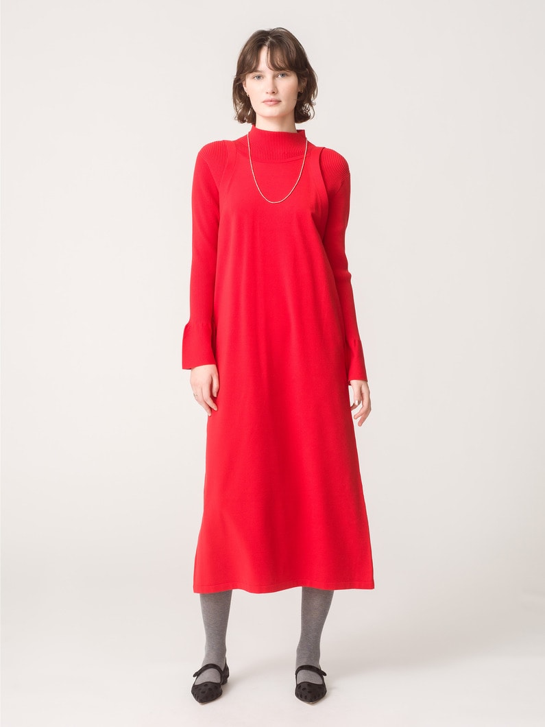 Apron Knit Dress 詳細画像 red