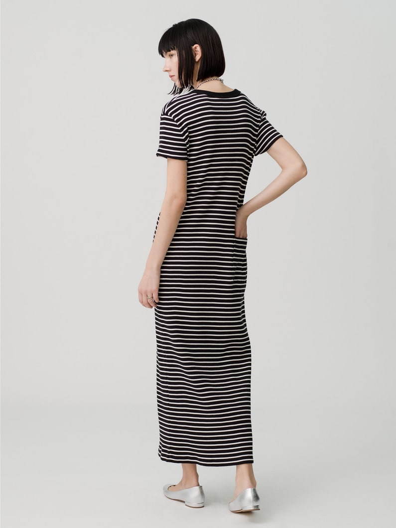 Striped Rib Dress 詳細画像 black 2
