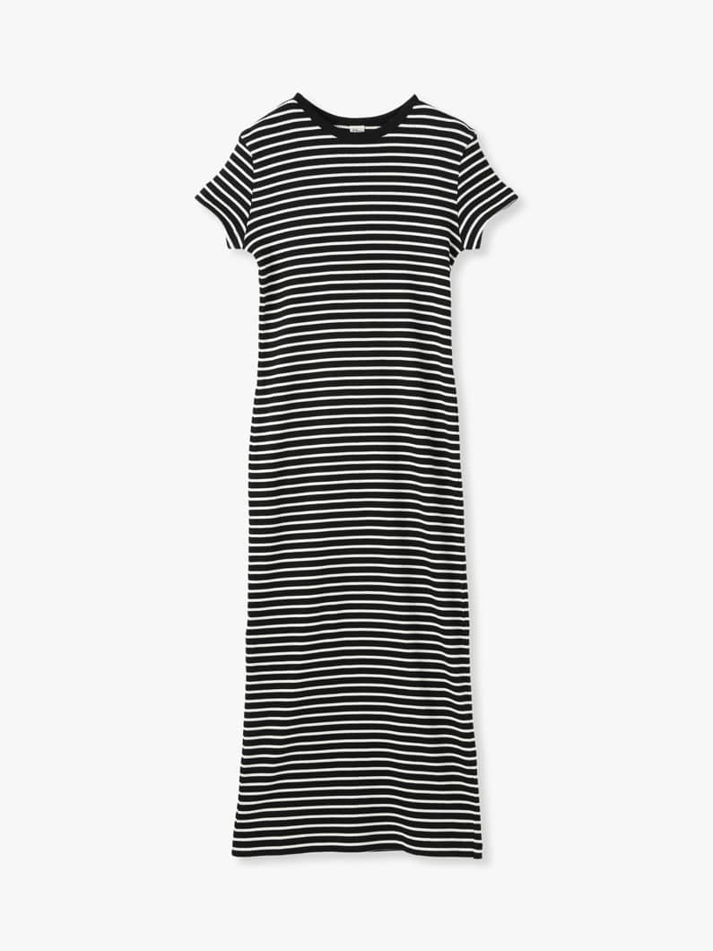 Striped Rib Dress 詳細画像 black 3