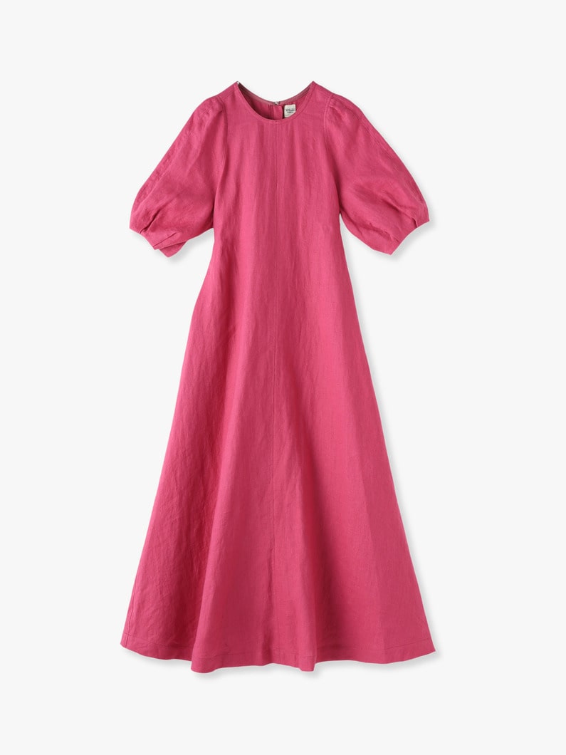 Flare Linen Dress 詳細画像 pink