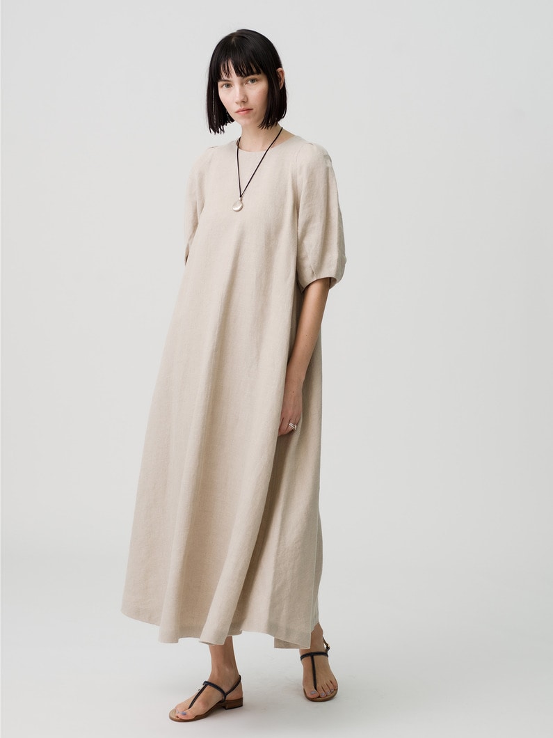 Flare Linen Dress 詳細画像 beige 1