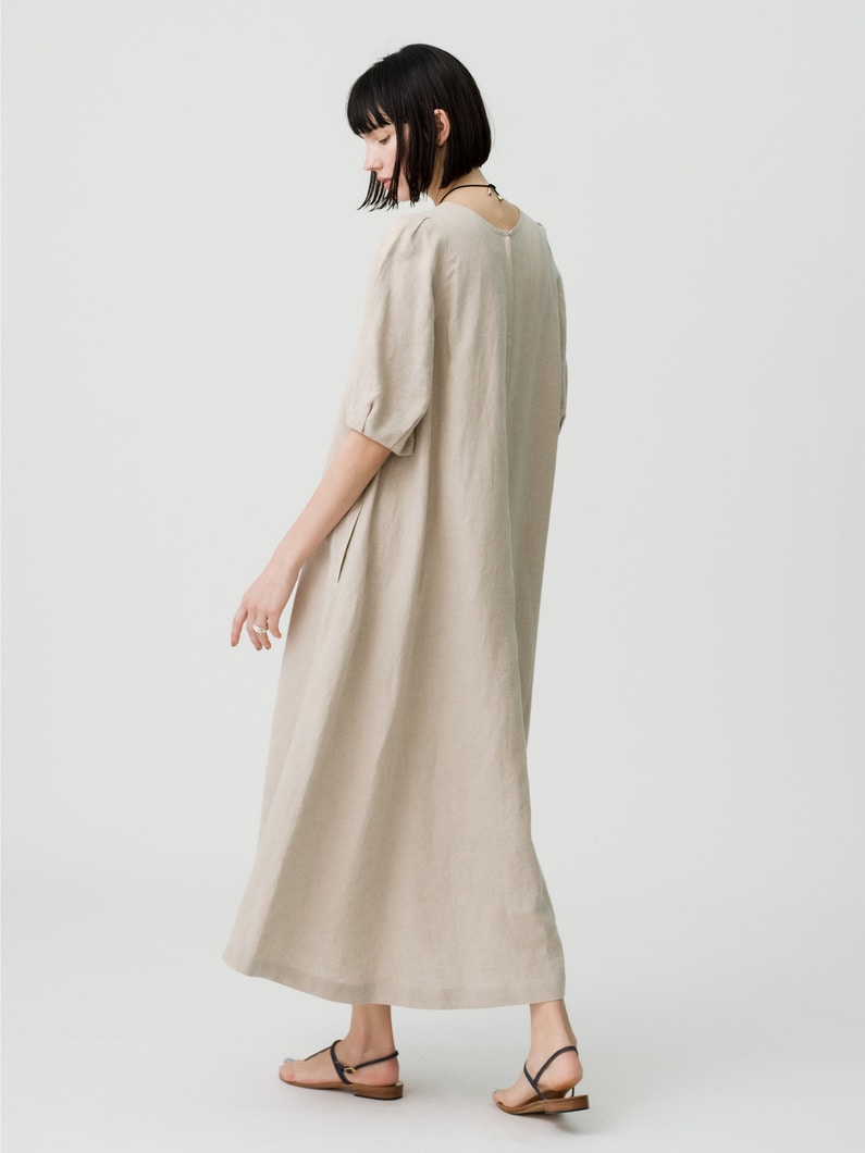 Flare Linen Dress 詳細画像 beige 2