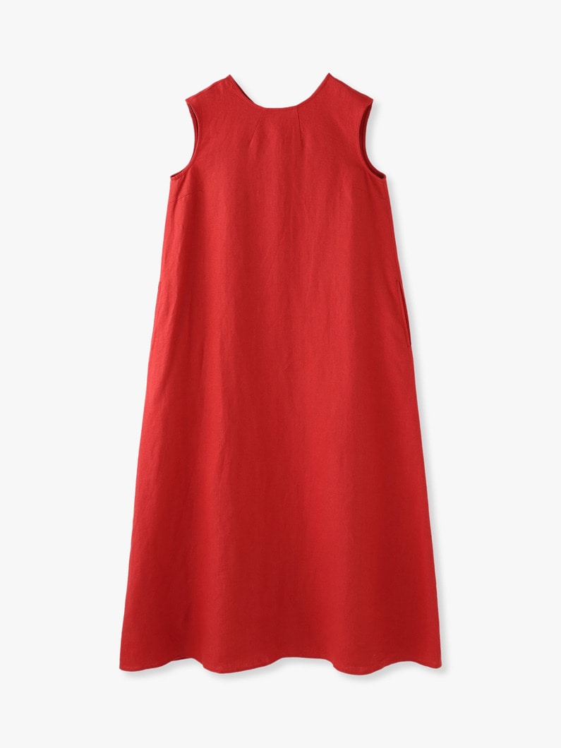 Linen Sleeveless Dress 詳細画像 red 4