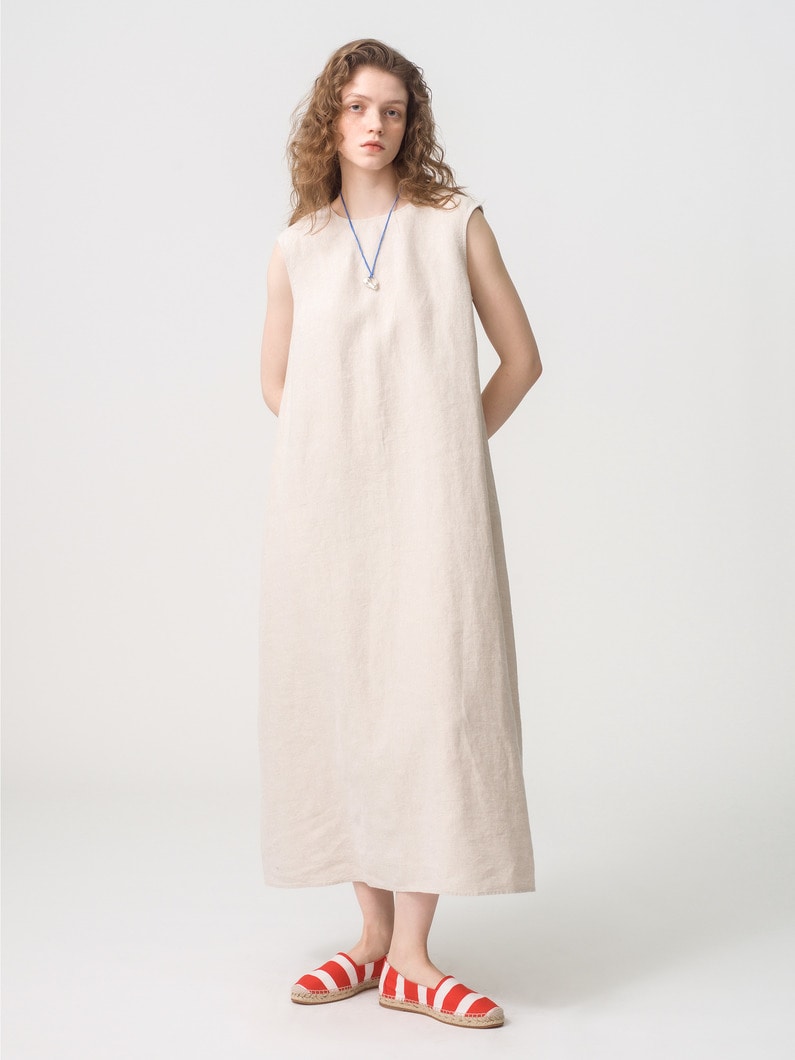 Linen Sleeveless Dress 詳細画像 beige
