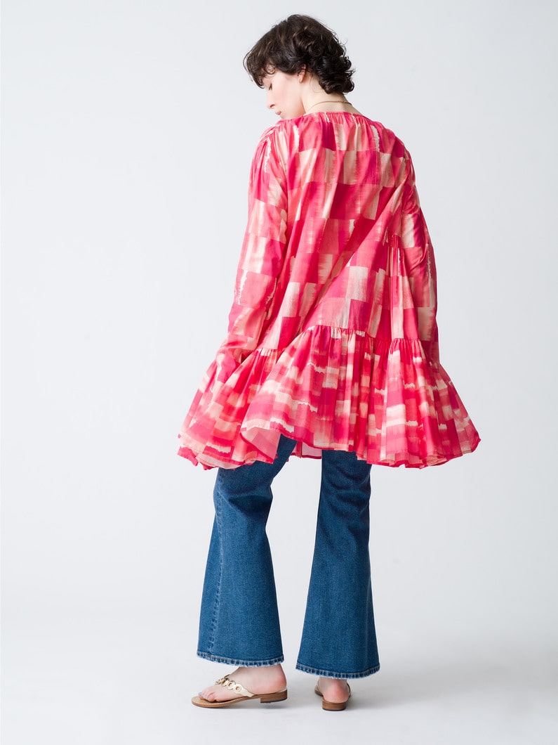 Martel Pleated Print Dress 詳細画像 pink 3
