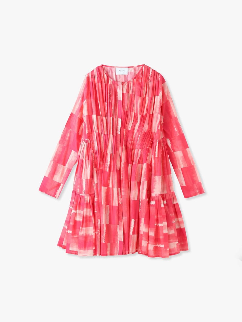 Martel Pleated Print Dress 詳細画像 pink 4