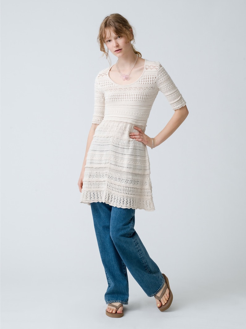 Jumi Crochet Mini Dress 詳細画像 ivory 1