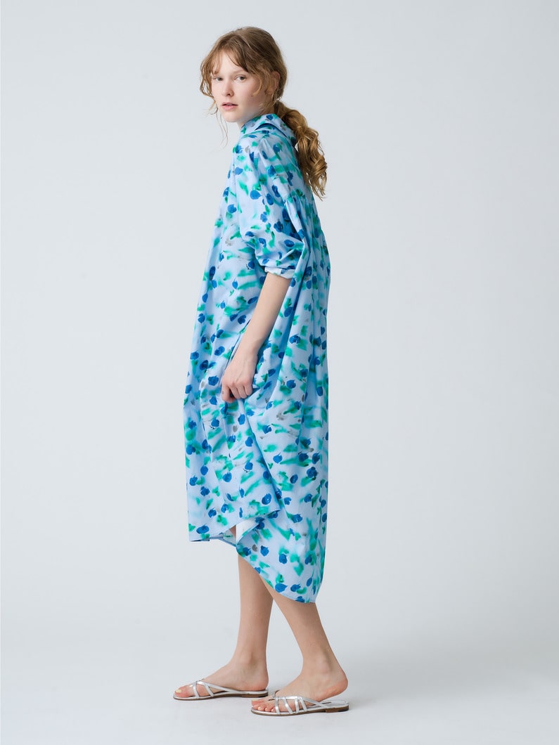 Floral Print Shirt Dress 詳細画像 blue 3