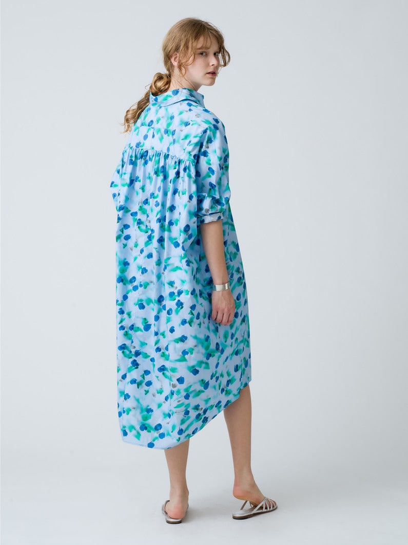 Floral Print Shirt Dress 詳細画像 blue 4