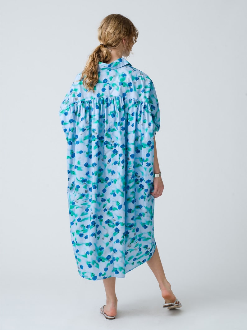 Floral Print Shirt Dress 詳細画像 blue 5
