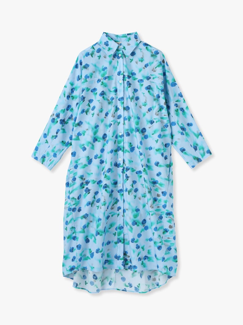 Floral Print Shirt Dress 詳細画像 blue 6