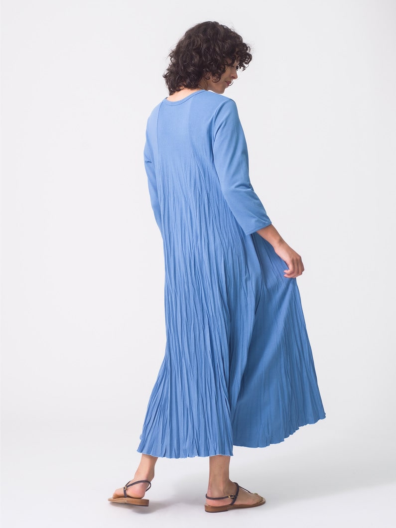 Wrinkle Long Sleeve Dress 詳細画像 blue 3