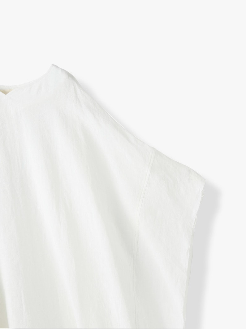 Linen Caftan Dress 詳細画像 white 2