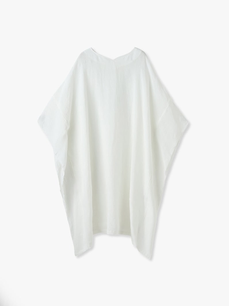 Linen Caftan Dress 詳細画像 white 3