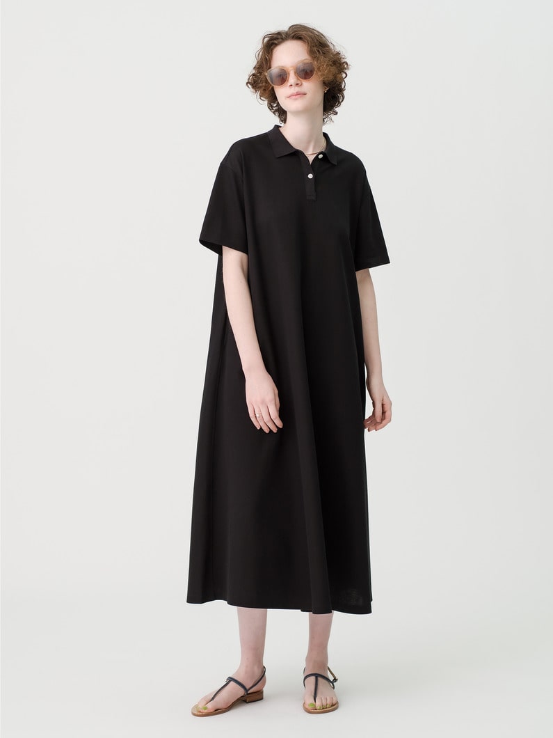 Clear Compact Kanoko Polo Dress 詳細画像 black 1