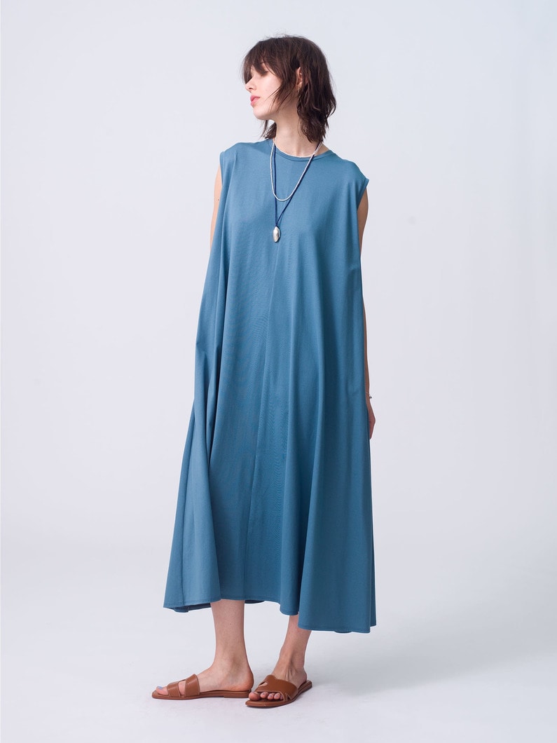 Suvin 60/2 Sleeveless Dress 詳細画像 blue gray