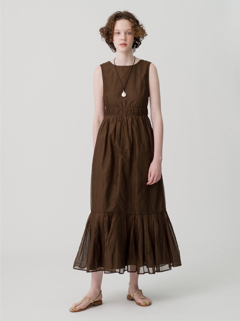 Sheer Starched Cotton Dress 詳細画像 brown 1