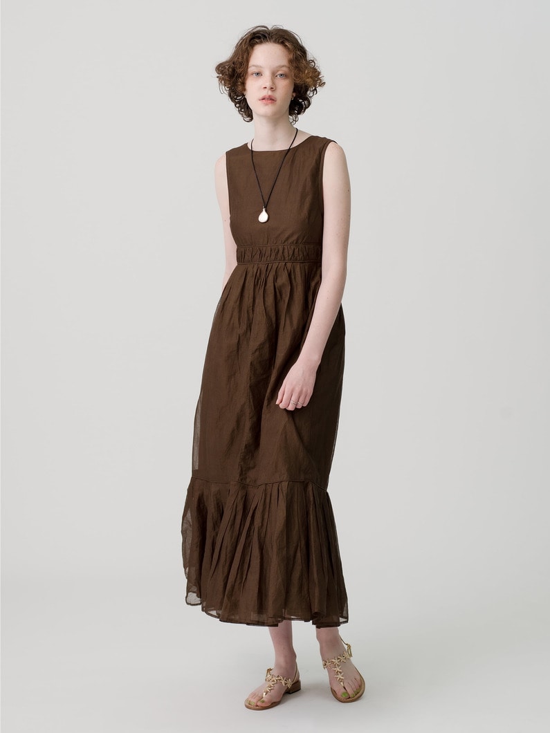 Sheer Starched Cotton Dress 詳細画像 brown 3