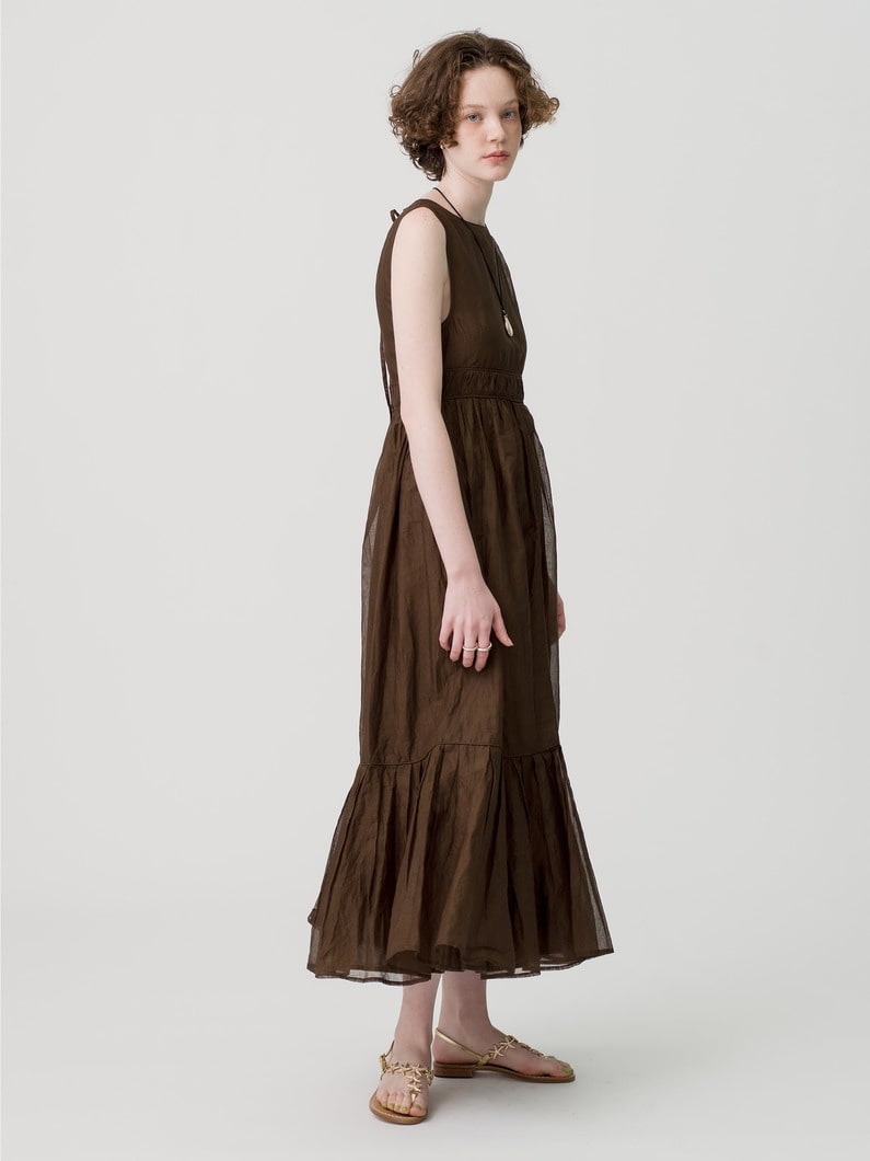 Sheer Starched Cotton Dress 詳細画像 brown 5