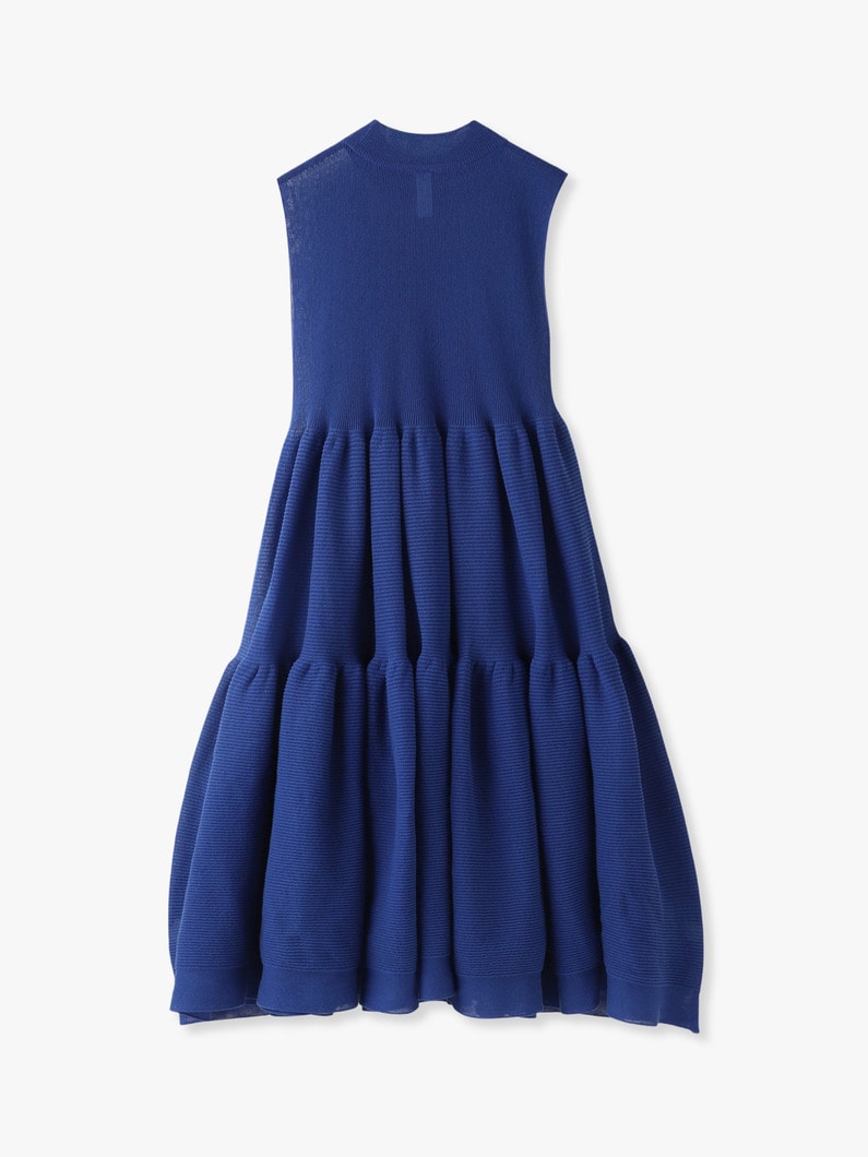 Cascades Sleeveless Tiered Dress (white/blue) 詳細画像 blue 1