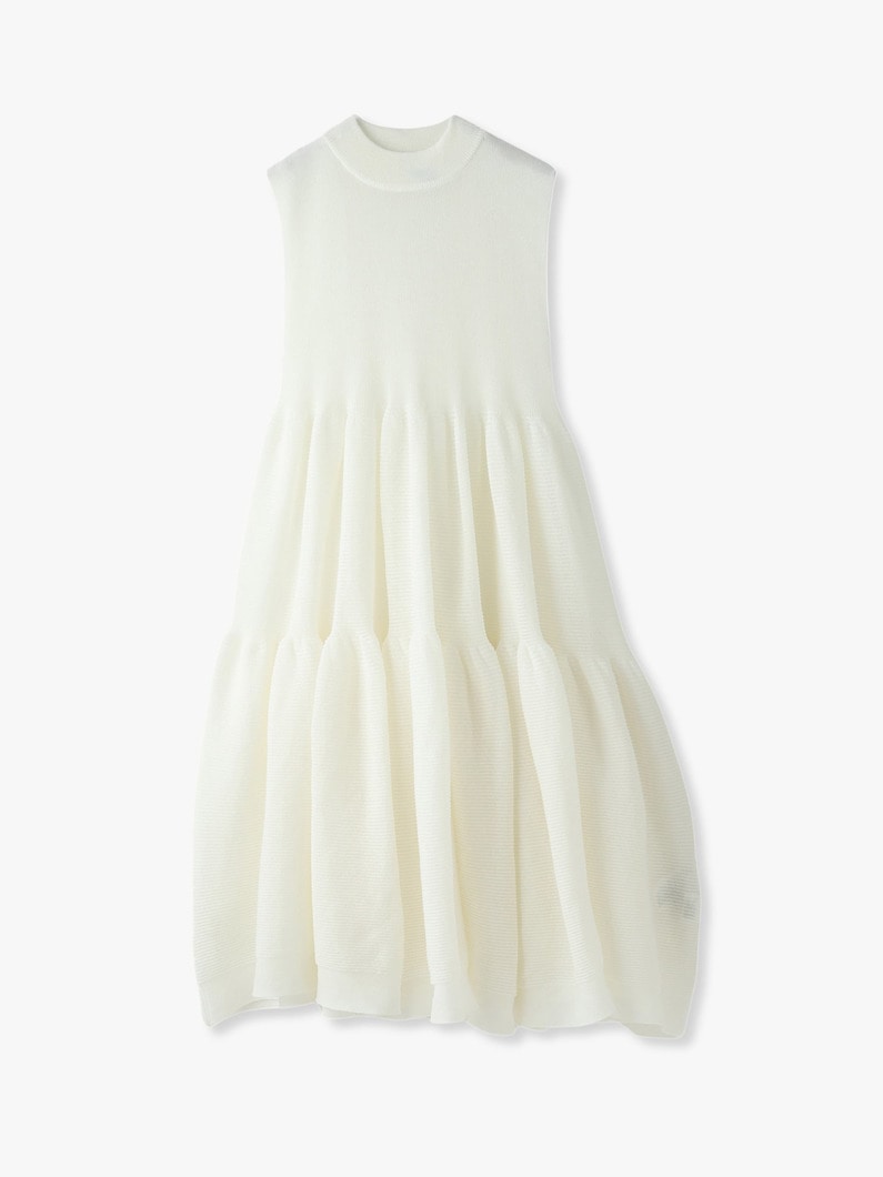 Cascades Sleeveless Tiered Dress (white/blue) 詳細画像 white 2
