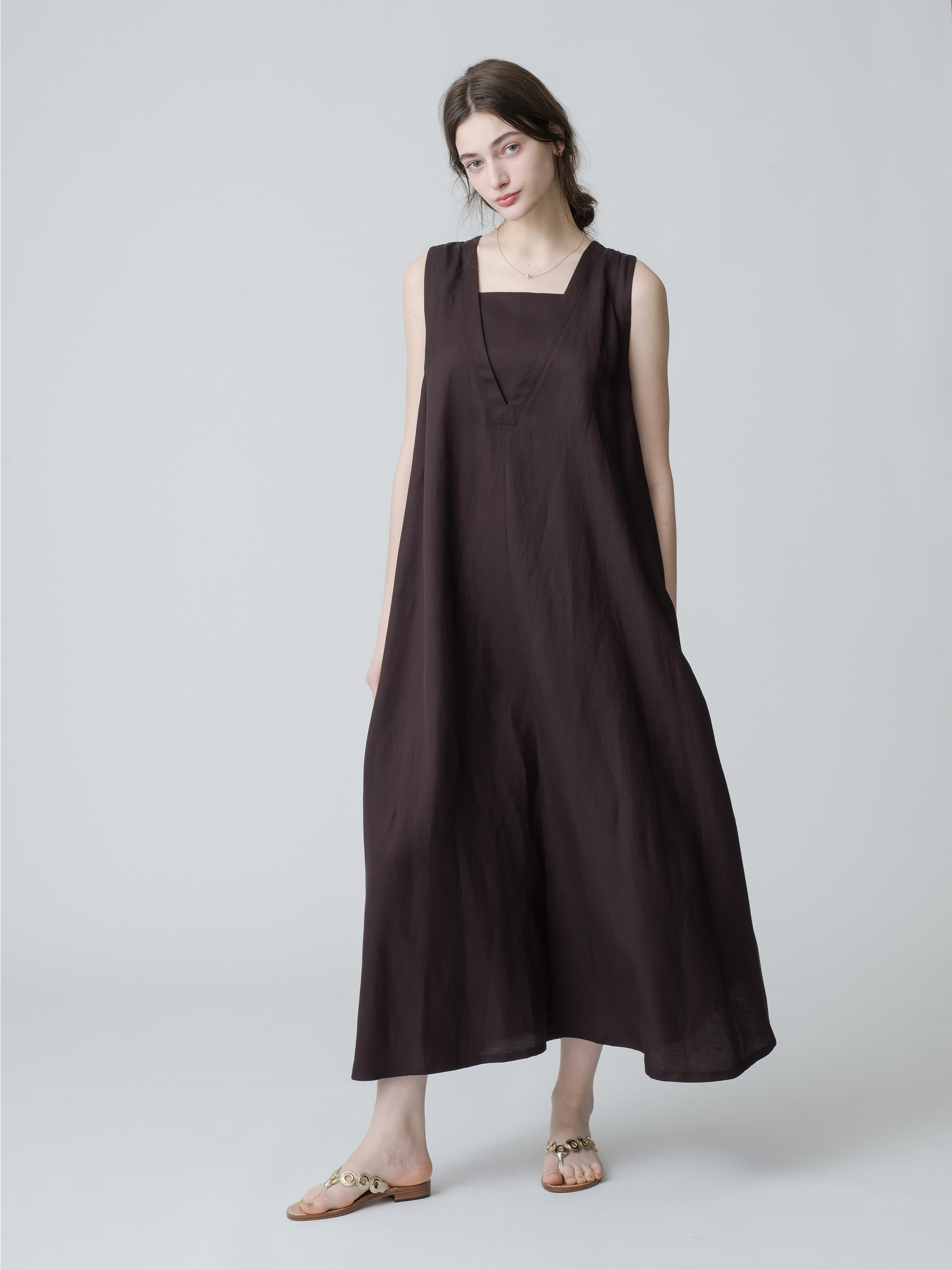 Natural Dye Dress (dark brown)｜ebure(エブール)｜Ron Herman
