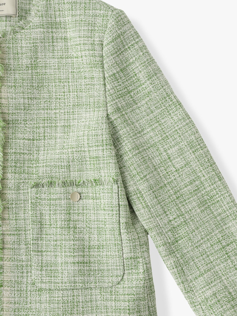 Collar Tweed Jacket (green) 詳細画像 green 2