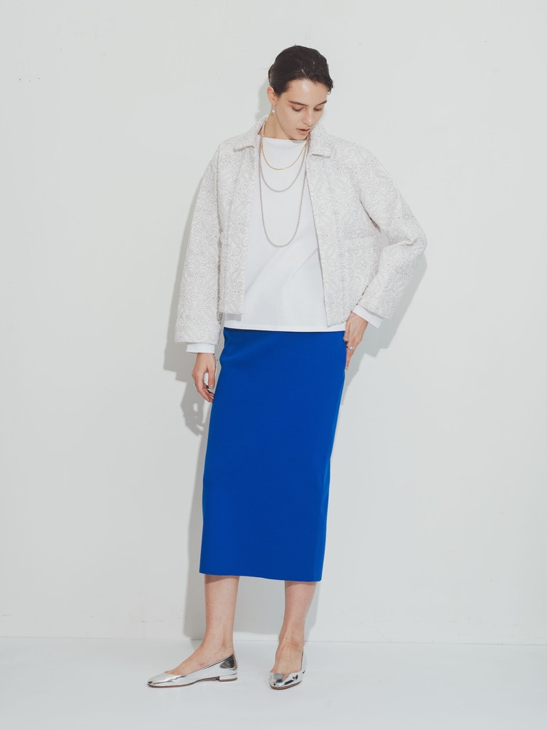 Recycled Polyester Knit Skirt 詳細画像 blue 1