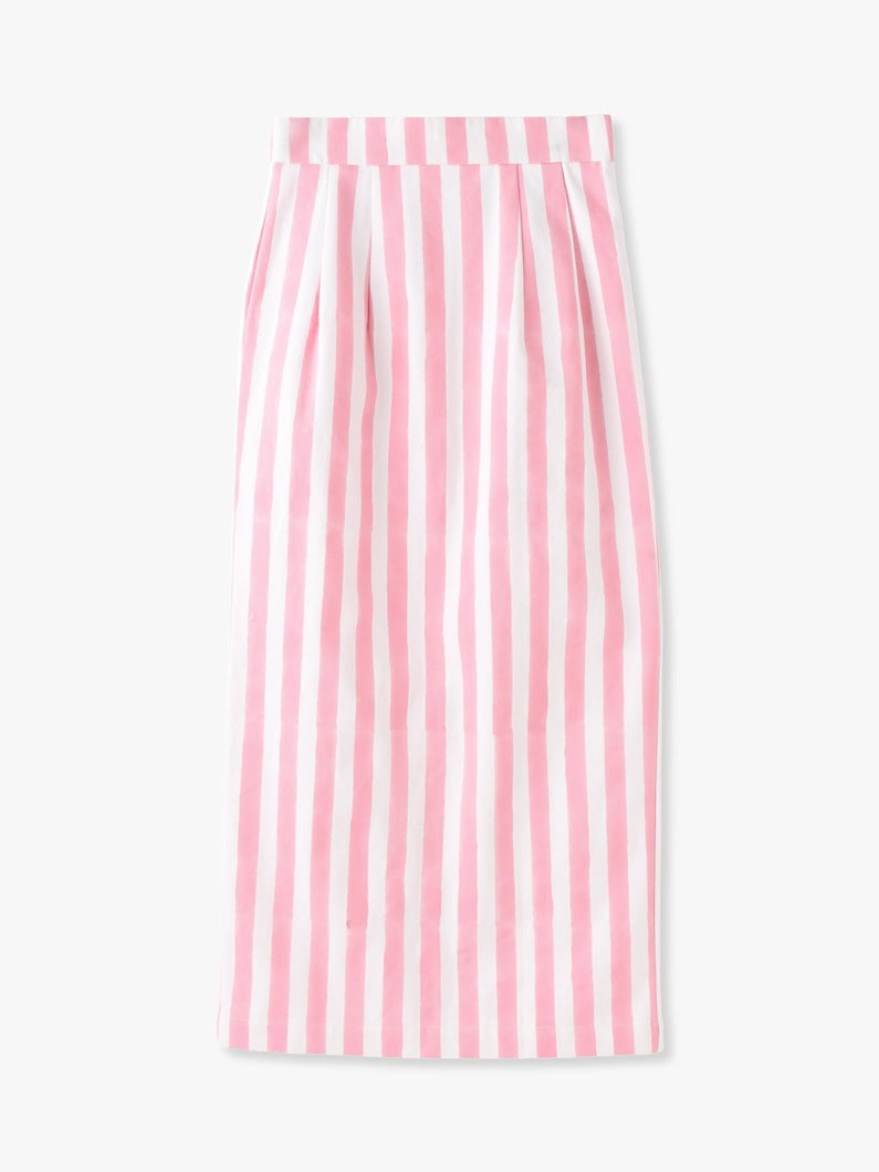 Thick Striped Canvas Skirt 詳細画像 pink 2