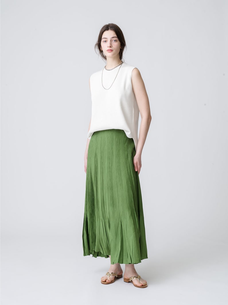 Random Pleats Skirt 詳細画像 green